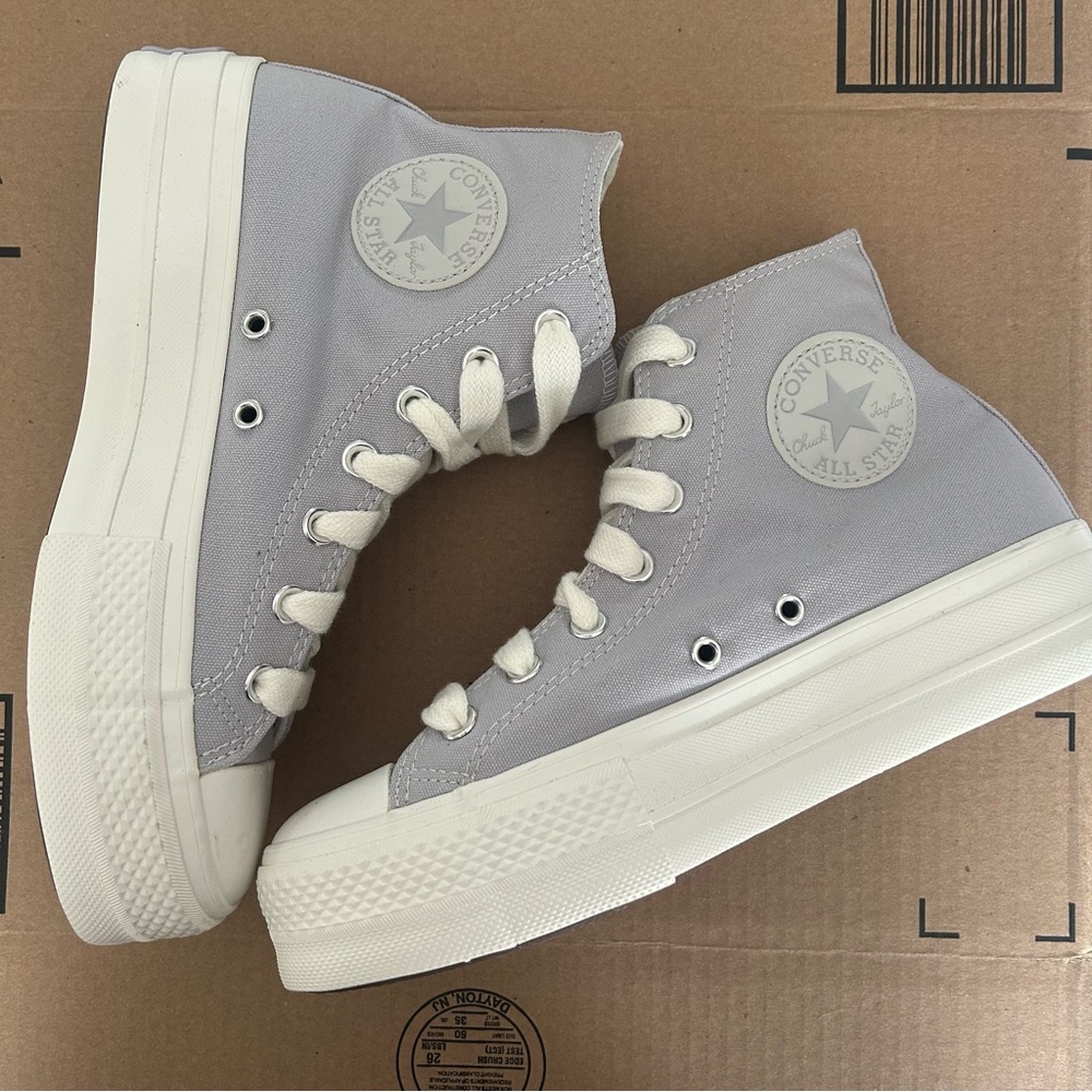 NEW Chuck Taylor converse All Star Lift Platform High top sneakers grey 7.5